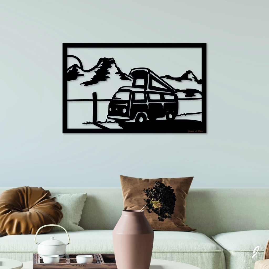 Tableau en bois décoratif découpé, évidé, L'Echappée 
