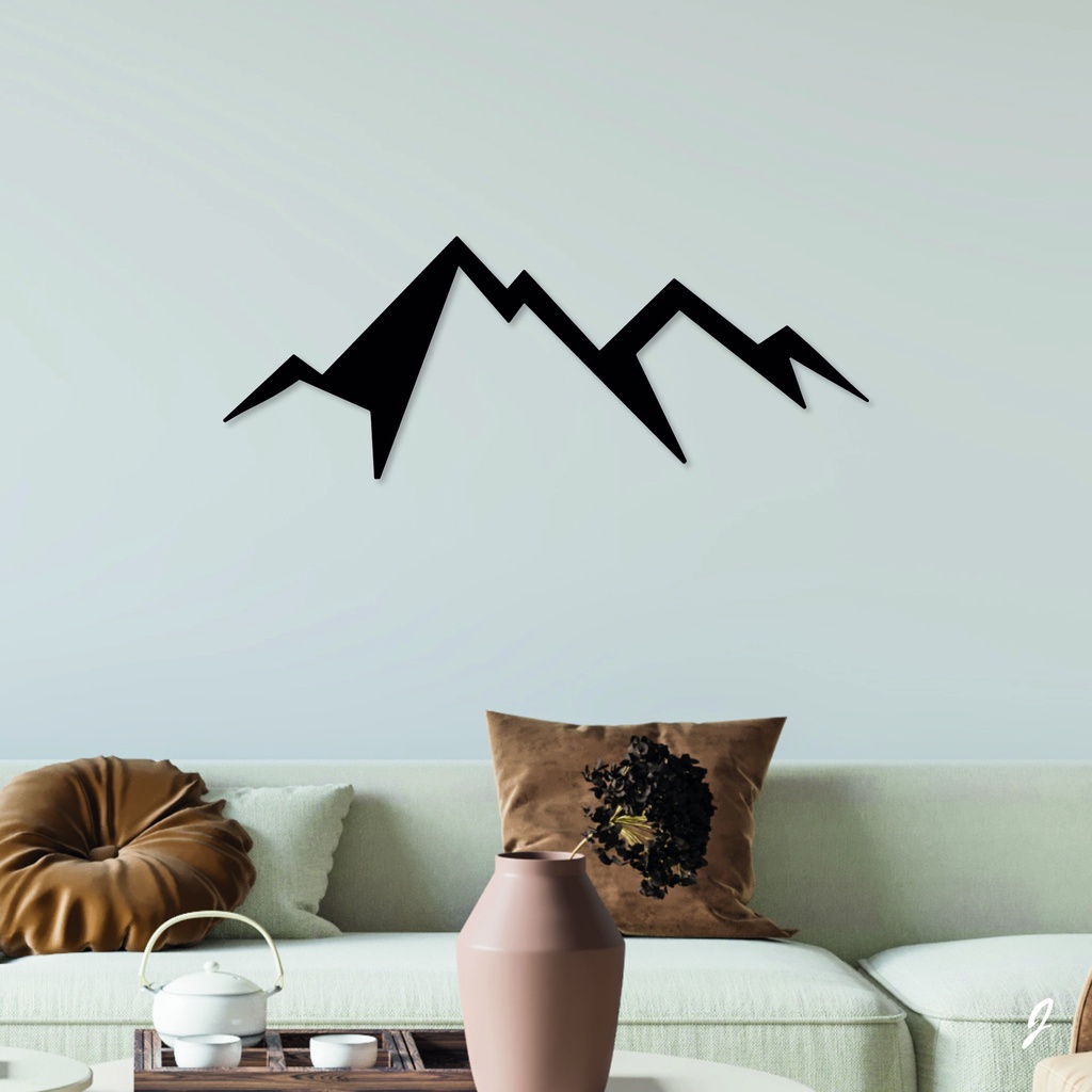 Tableau en bois décoratif découpé, évidé, Vue sur la Montagne 