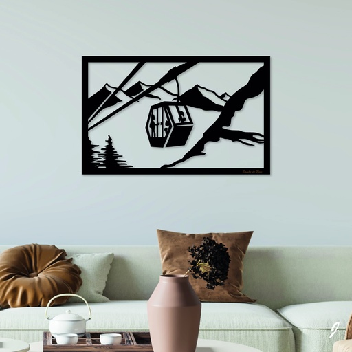 Tableau en bois décoratif découpé, évidé, Prise d'Altitude