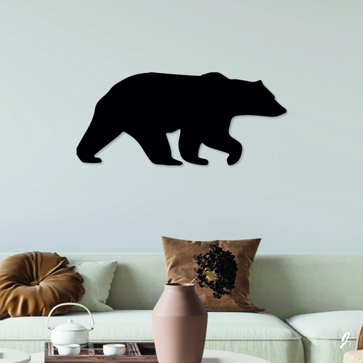 Tableau en bois décoratif découpé, évidé, L'ours