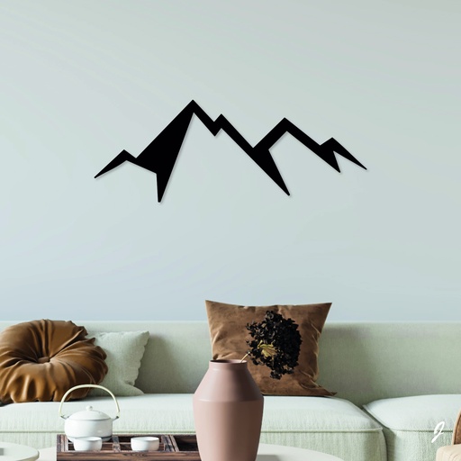 Tableau en bois décoratif découpé, évidé, Vue sur la Montagne 