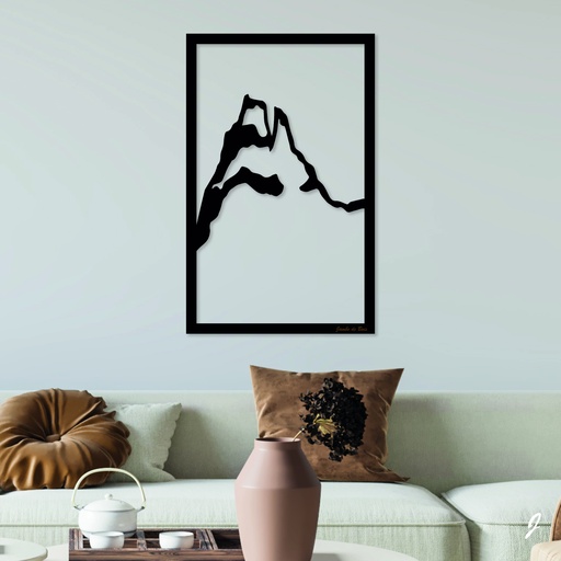 Tableau en bois décoratif découpé, évidé, Sommet montagne 1