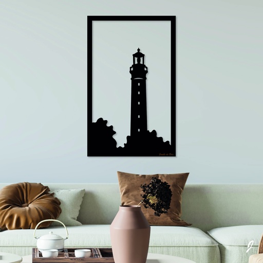 Tableau en bois décoratif découpé, évidé, Le Phare Côtier