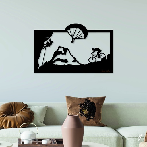 Tableau en bois décoratif découpé, évidé, Sports de Montagne