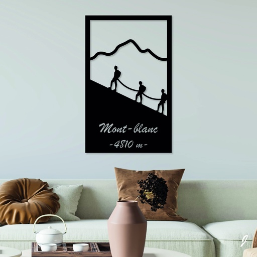 Tableau en bois décoratif découpé, évidé, Les Alpinistes