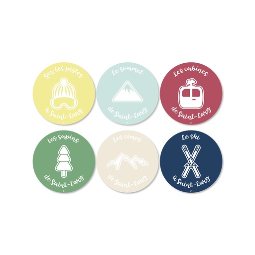 [DV_001] Lot de 6 dessous de verres montagne 10 x 10 cm personnalisables